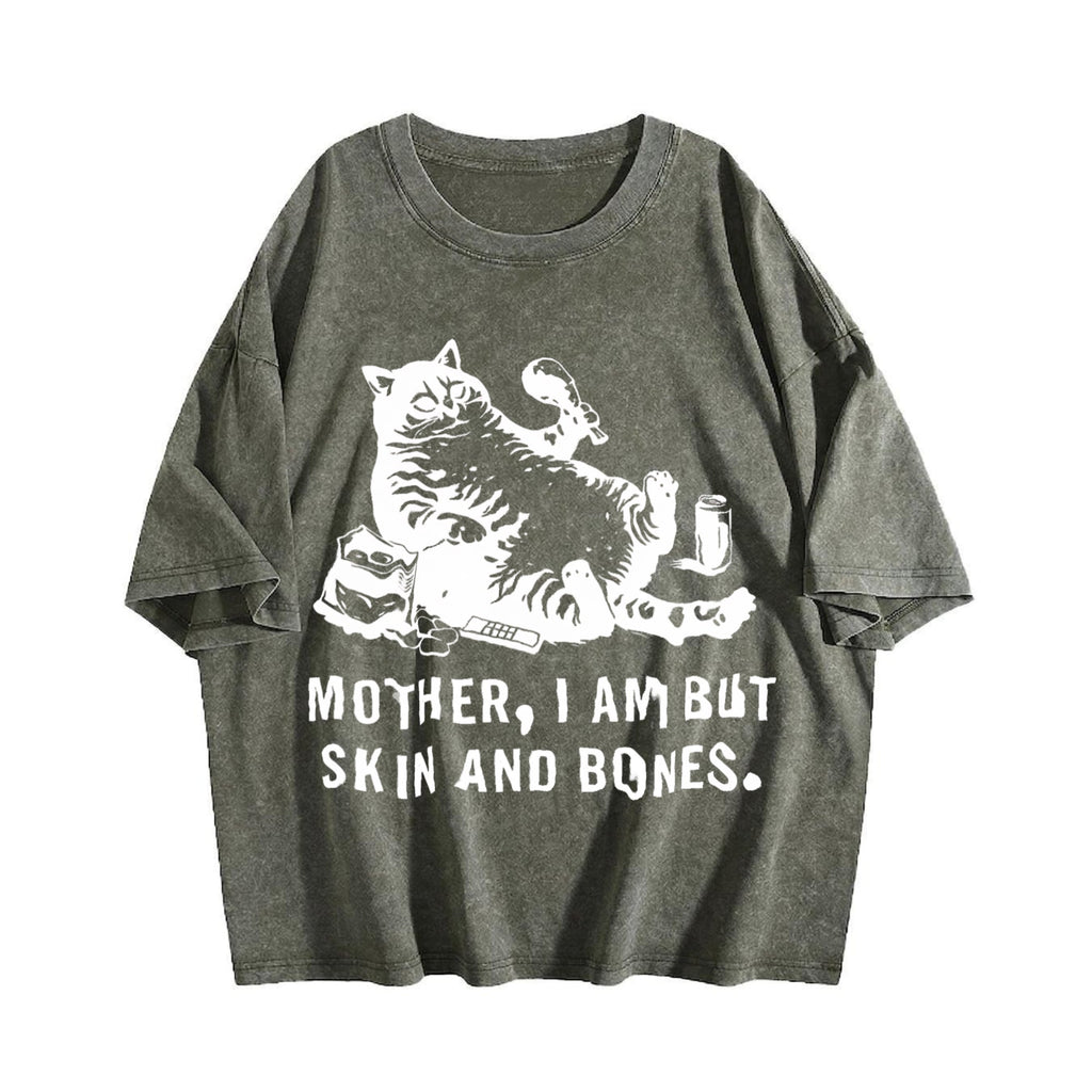 Mother I Am But Skin And Bones Cat Vintage Washed T-Shirt product image 4