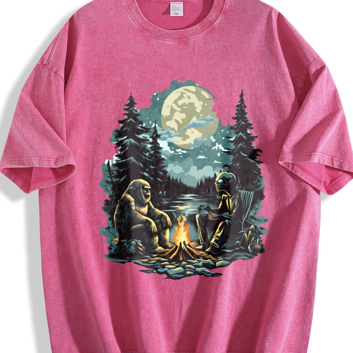 Bigfoot And Alien 90s Vintage Washed T-Shirt product image 7