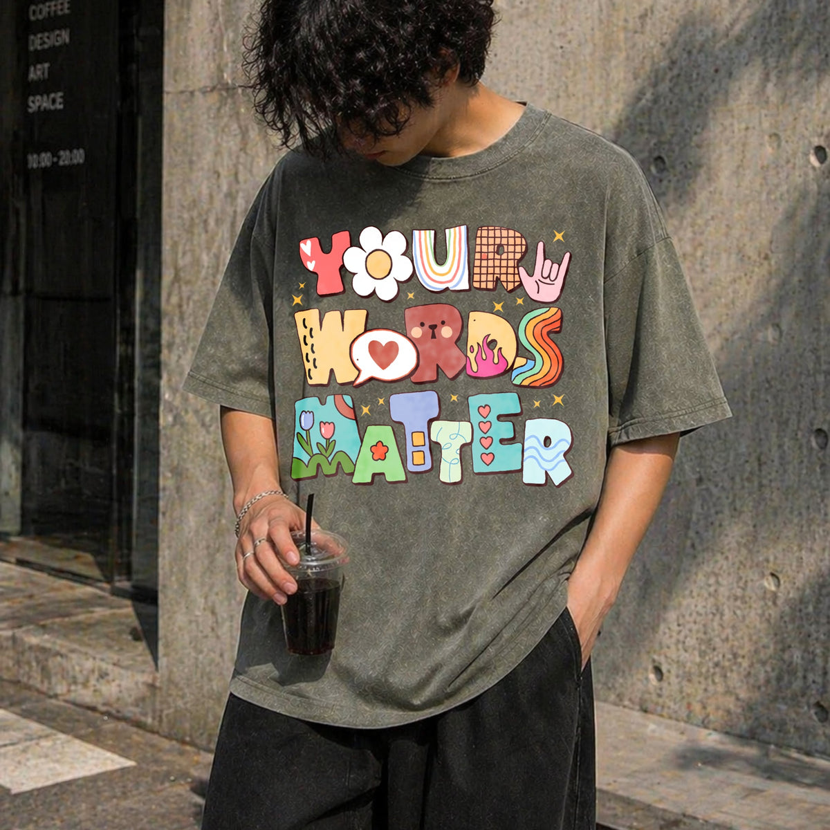 Your Words Matter Vintage Washed T-Shirt product image 11