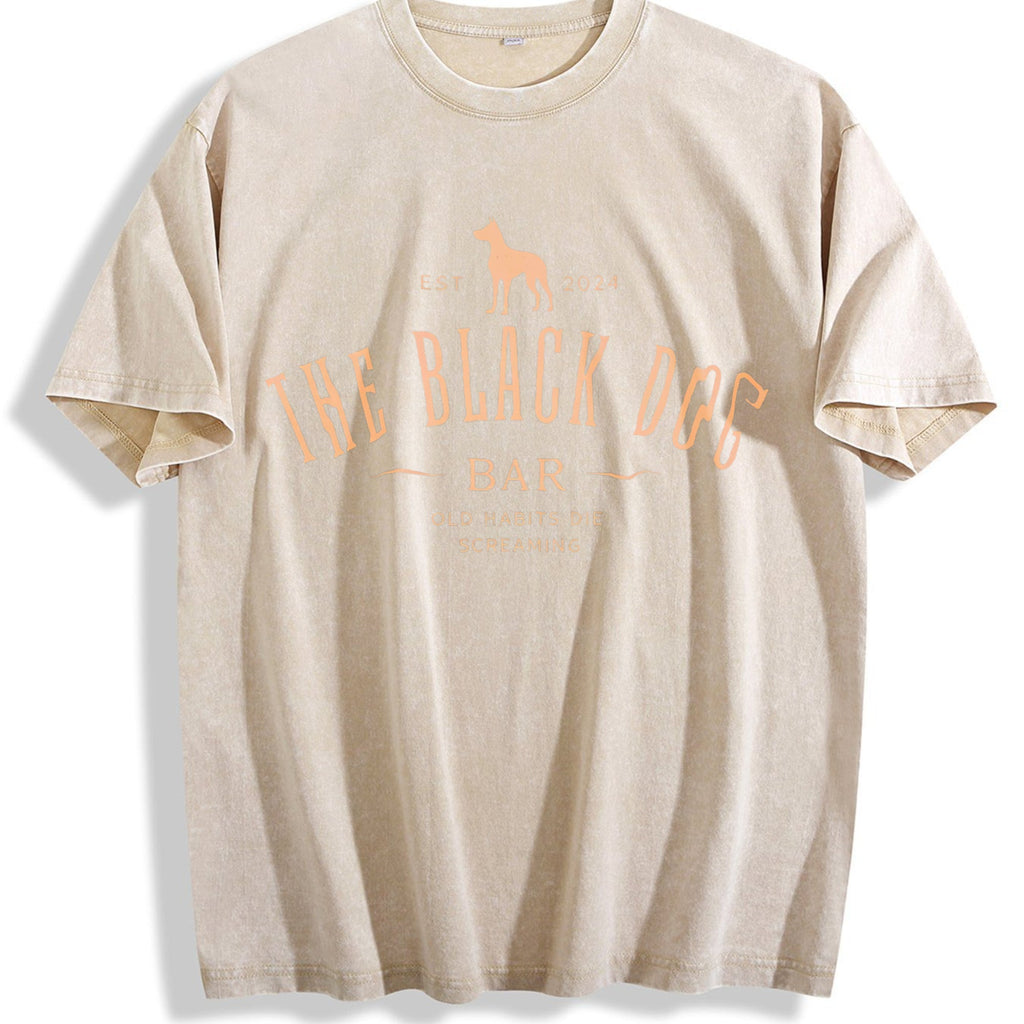 Dog And Letter Vintage Washed T-Shirt product image 1