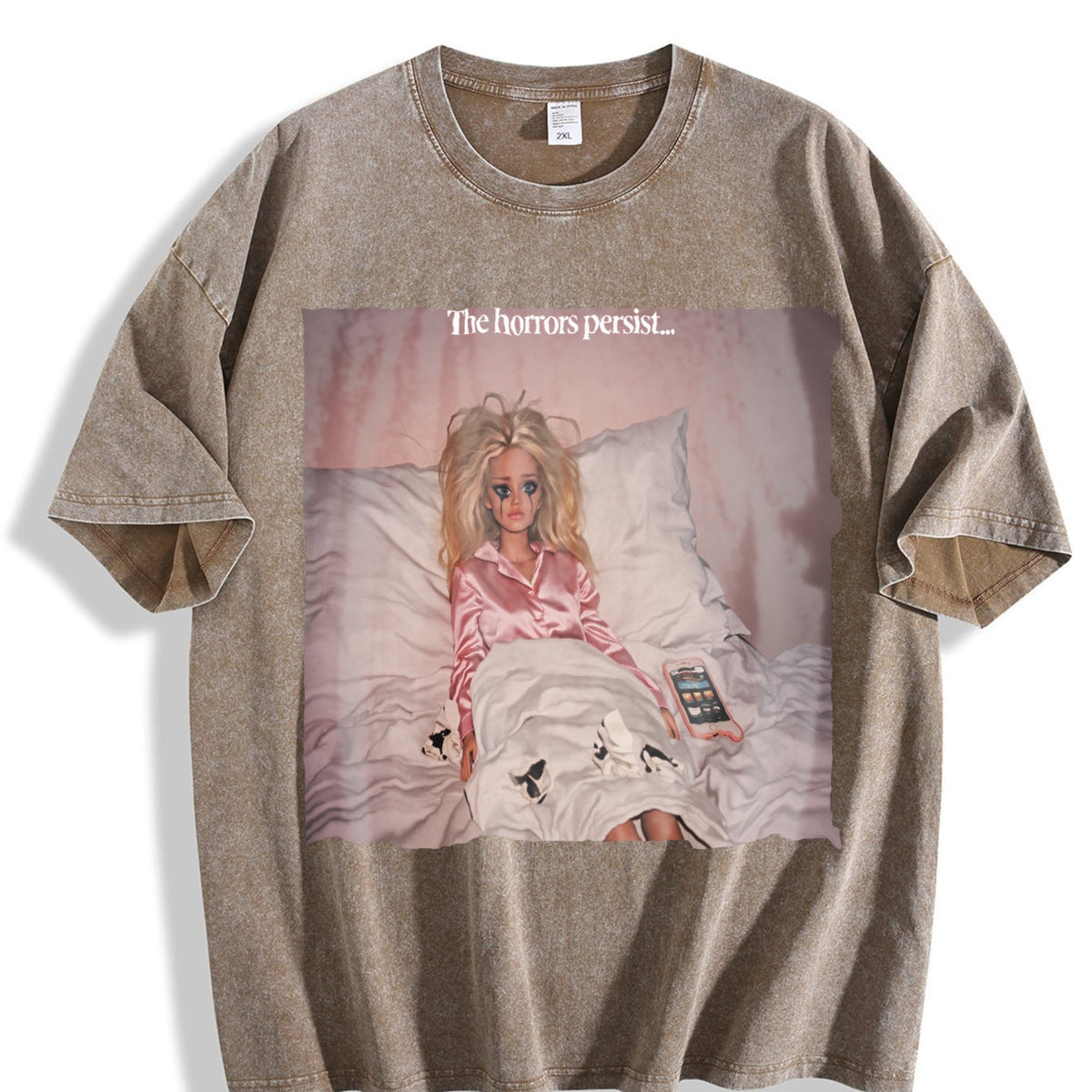 The Horrors Persist Doll Meme Vintage Washed T-Shirt product image 3