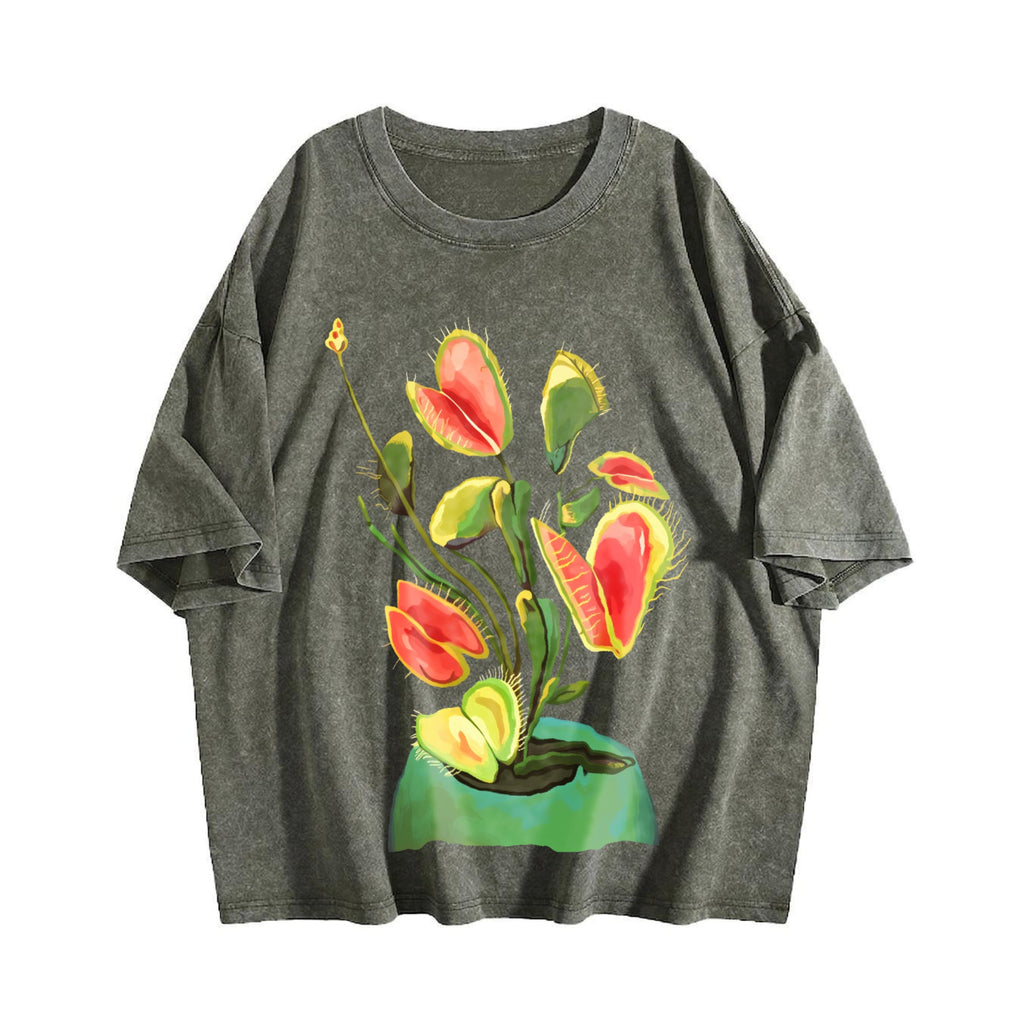 Show With A Hibiscus Flower Vintage Washed T-Shirt product image 4