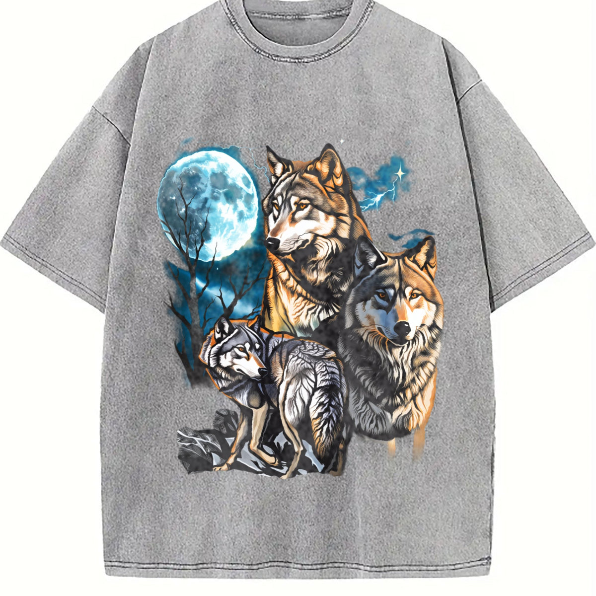 Three Wolves Moon 90s Vintage Washed T-Shirt product image 5