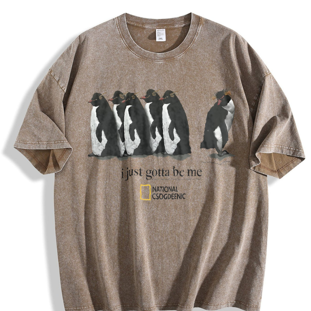 I Just Gotta Be Me Penguins Vintage Washed T-Shirt product image 3
