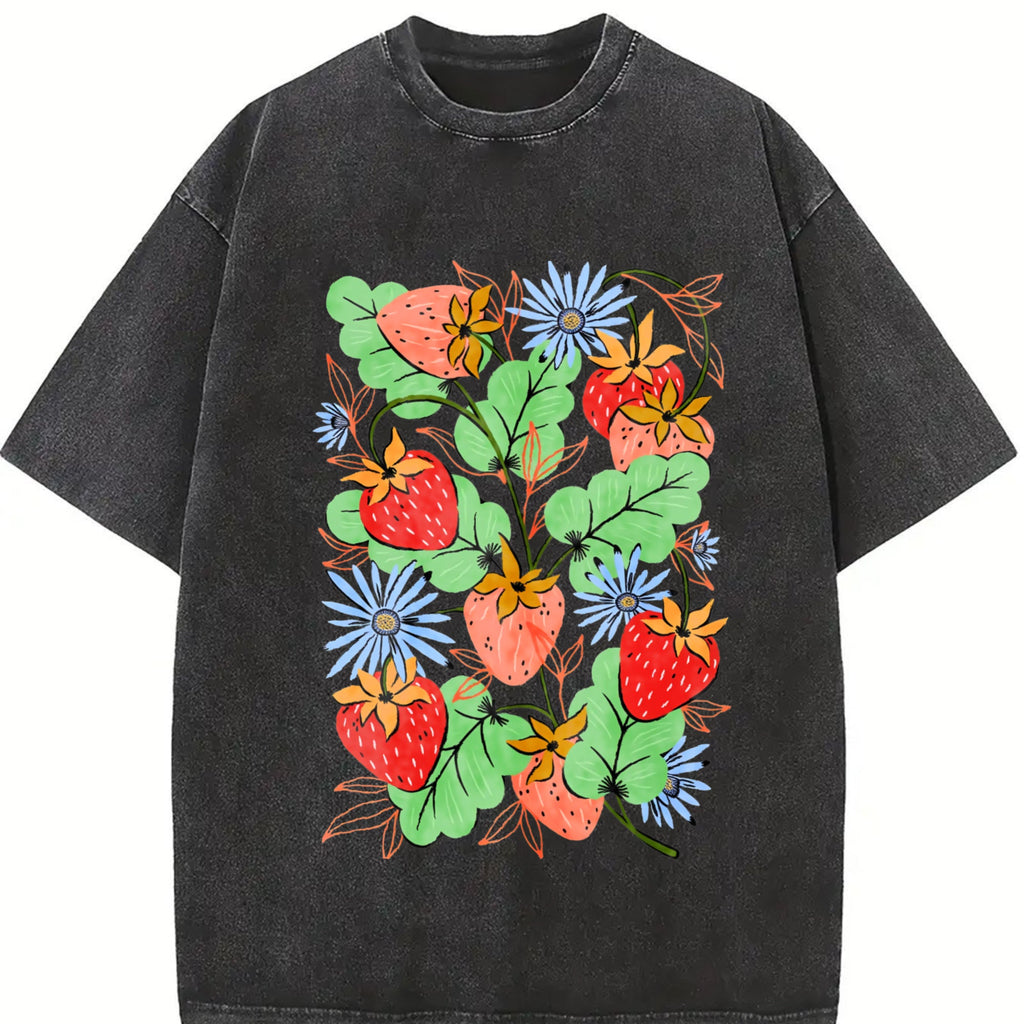 Strawberry Garden Roaming Vintage Washed T-Shirt product image 2