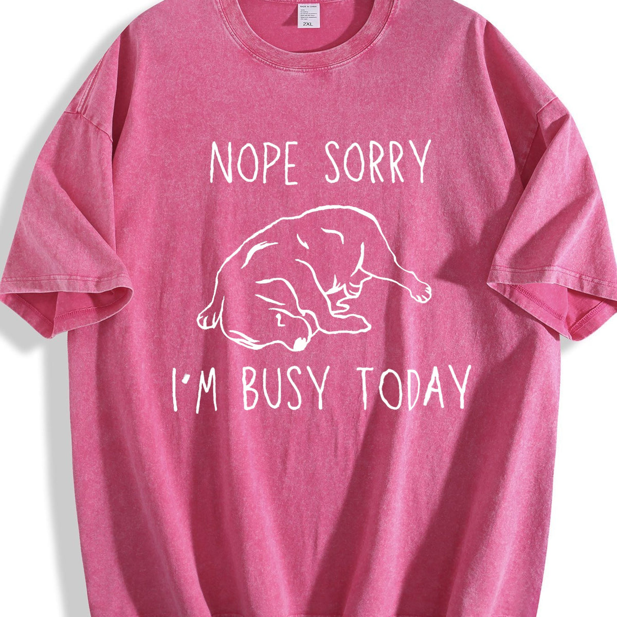 Nope Sorry Busy Today Sleeping Dog Vintage Washed T-Shirt product image 7