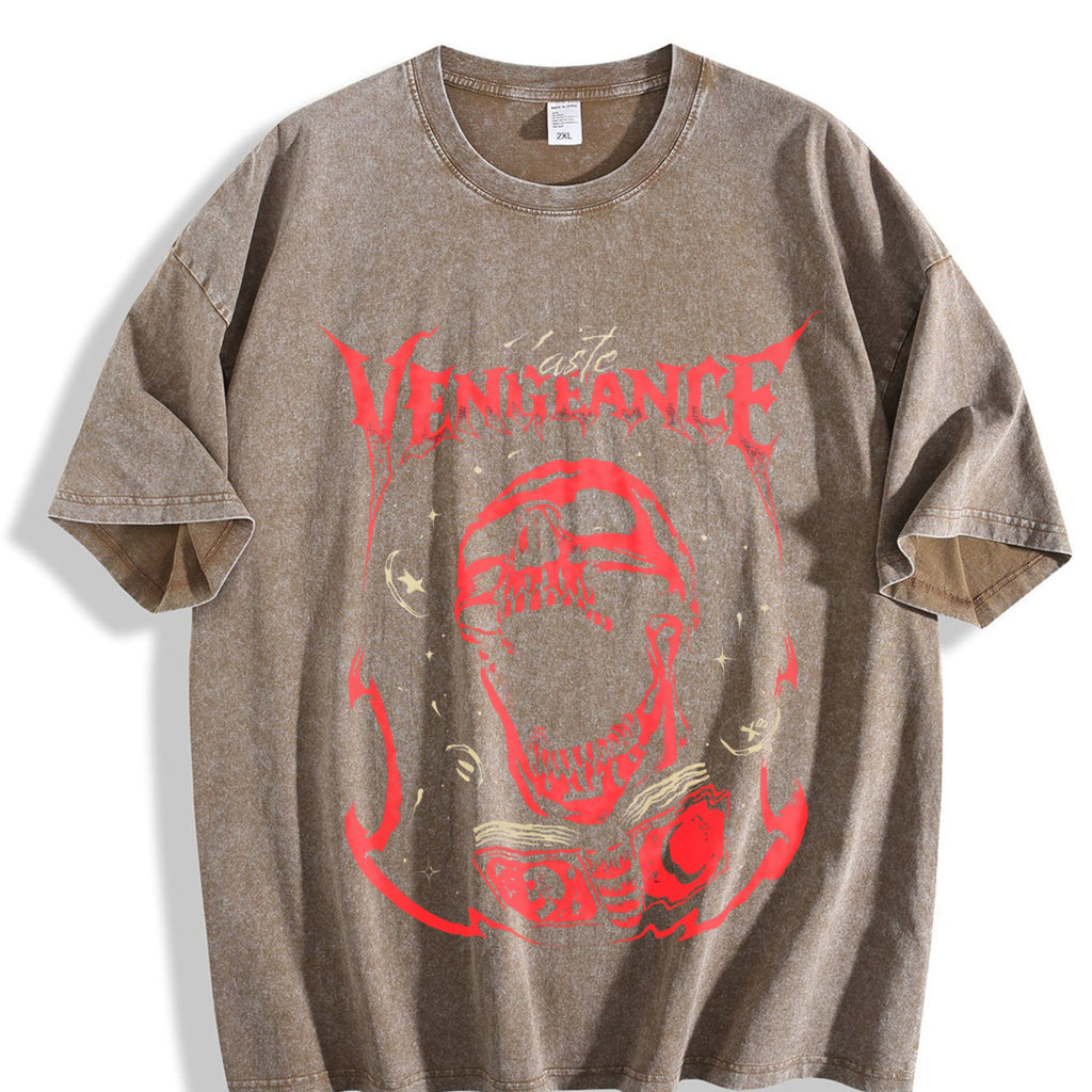 Vengeance Red Skull Vintage Washed T-Shirt product image 3