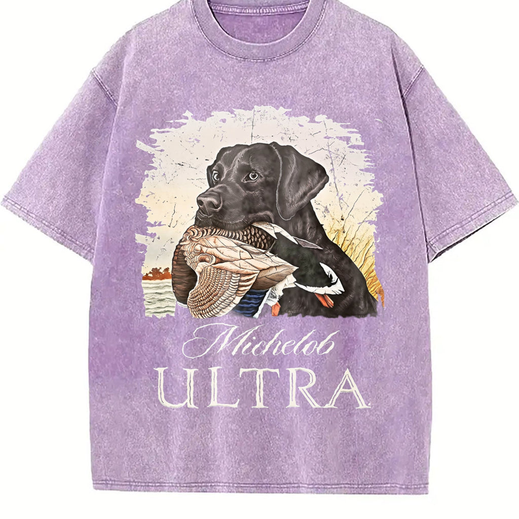 Michelob Ultra Black Lab Duck Hunting Vintage Washed T-Shirt product image 6