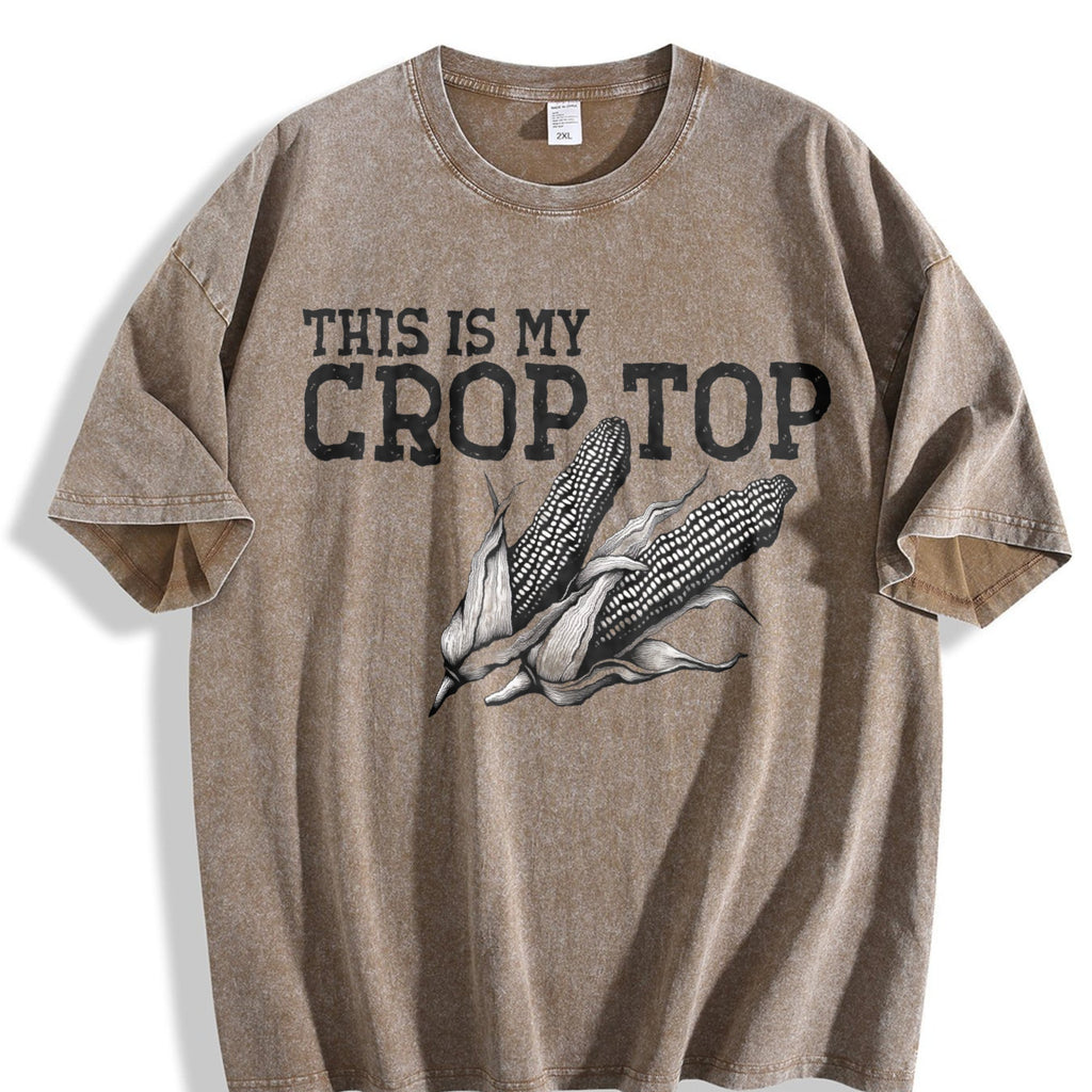 Funny This Is My Crop Vintage Washed T-Shirt product image 3