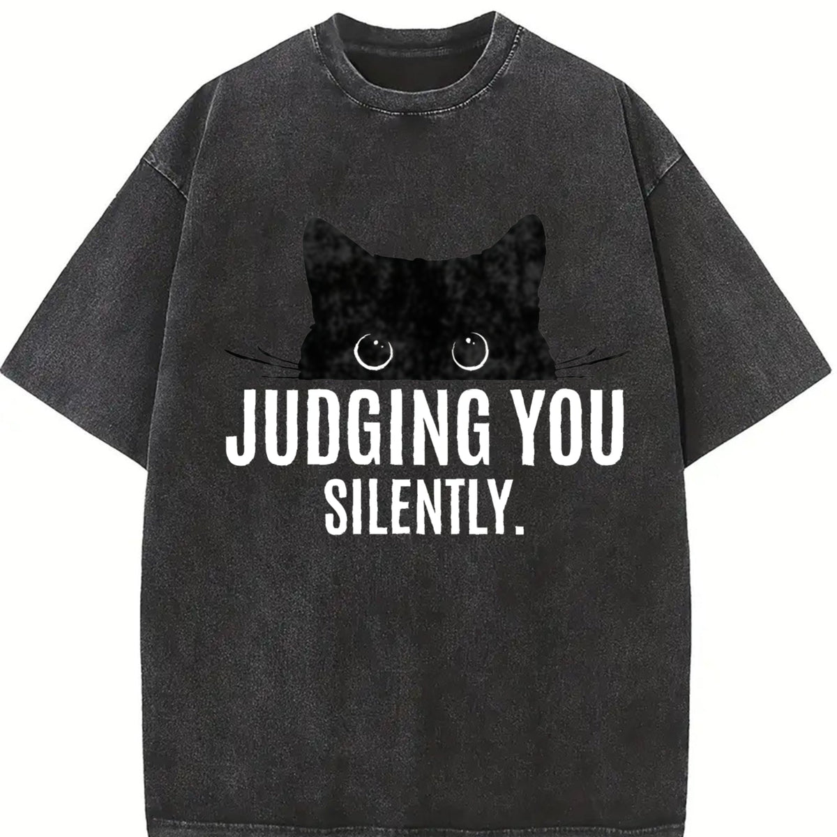 Judging You Silently Cat Vintage Washed T-Shirt product image 2