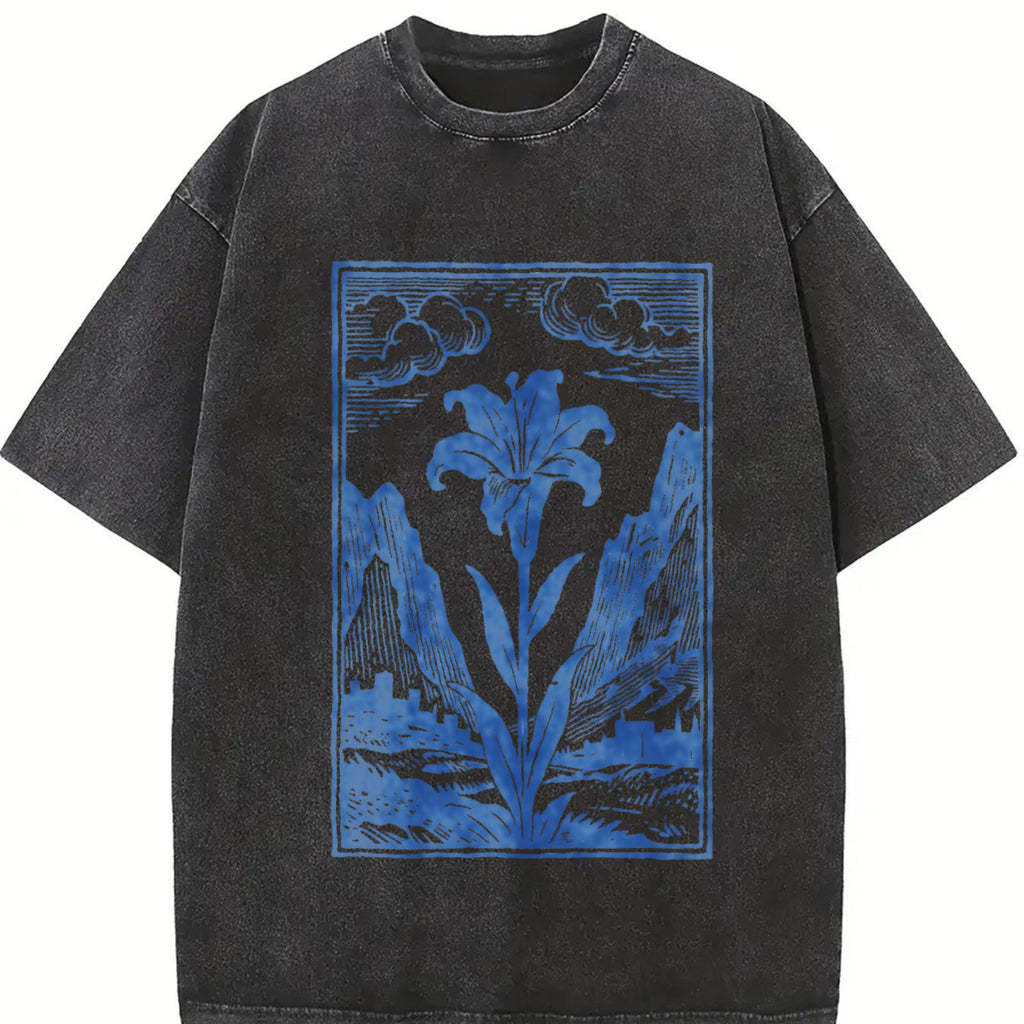 Lily Flower Vintage Washed T-Shirt product image 2