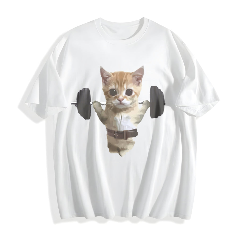 Funny Sam Sulek Cat Gym Meme Cotton T-Shirt product image 2