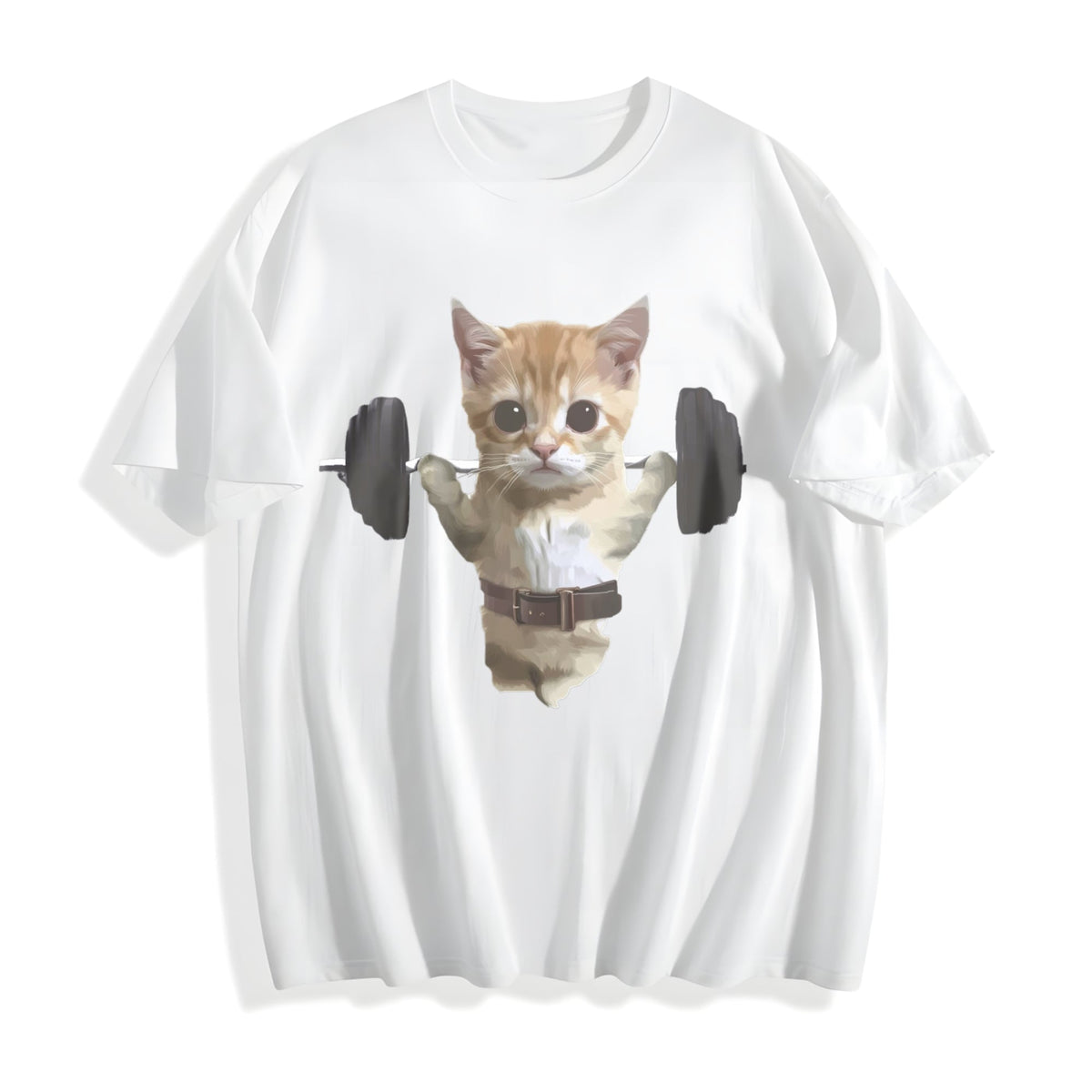 Funny Sam Sulek Cat Gym Meme Cotton T-Shirt product image 2