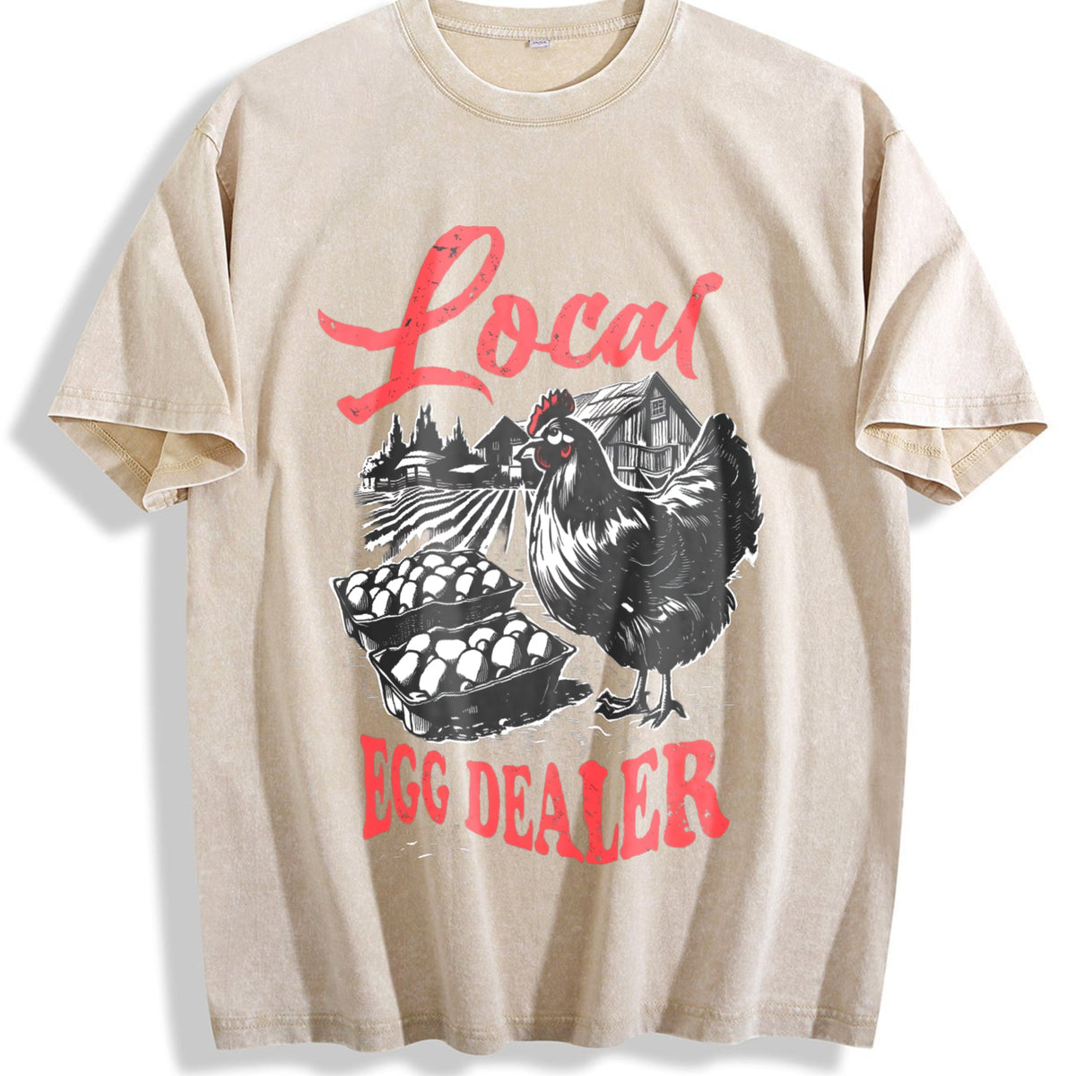 Local Egg Dealer Funny Chicken 90s Vintage Washed T-Shirt product image 1