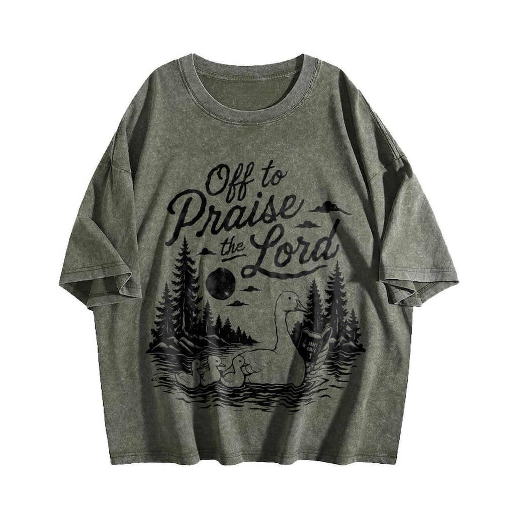 Off To Praise The Lord Christian Faith Duck Nature Vintage product image 4