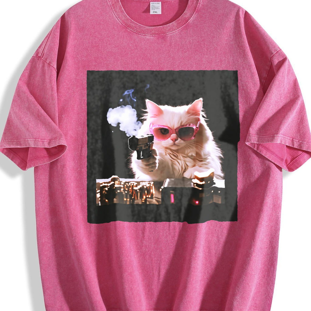 Cute Cat - Funny Kitten Vintage Washed T-Shirt product image 7