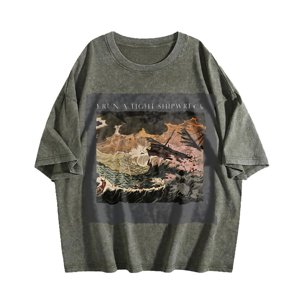 I Run a Tight Shipwreck Vintage Washed T-Shirt product image 4