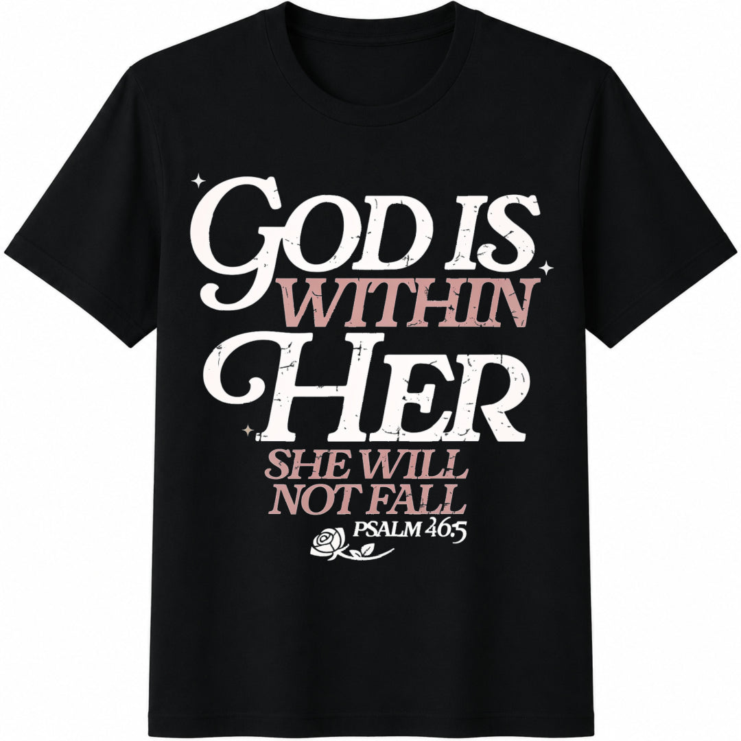 God Is Within Her Christian Cotton T-Shirt product image 1