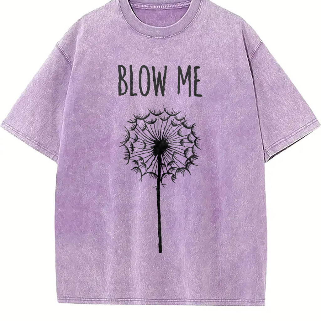 Funny Blow Me Dandelion Flower Puff Quote Vintage Washed product image 6