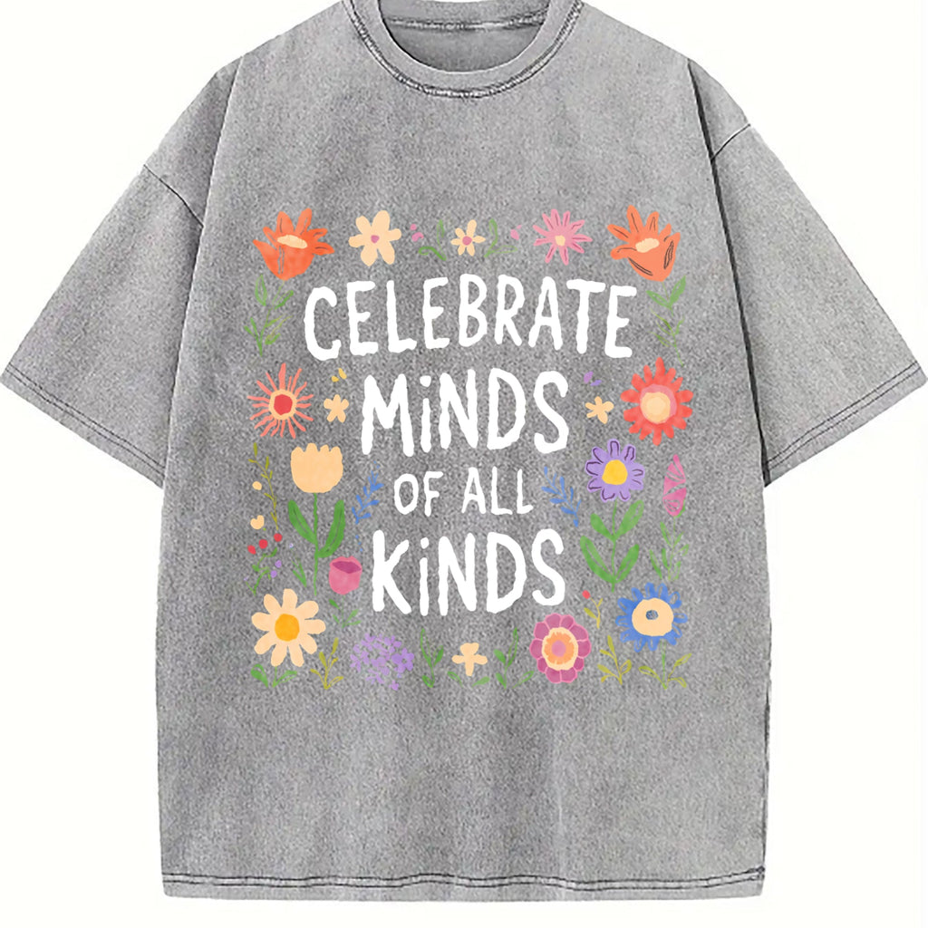 Floral & Celebrate Minds Of For All Kinds Vintage Washed product image 5