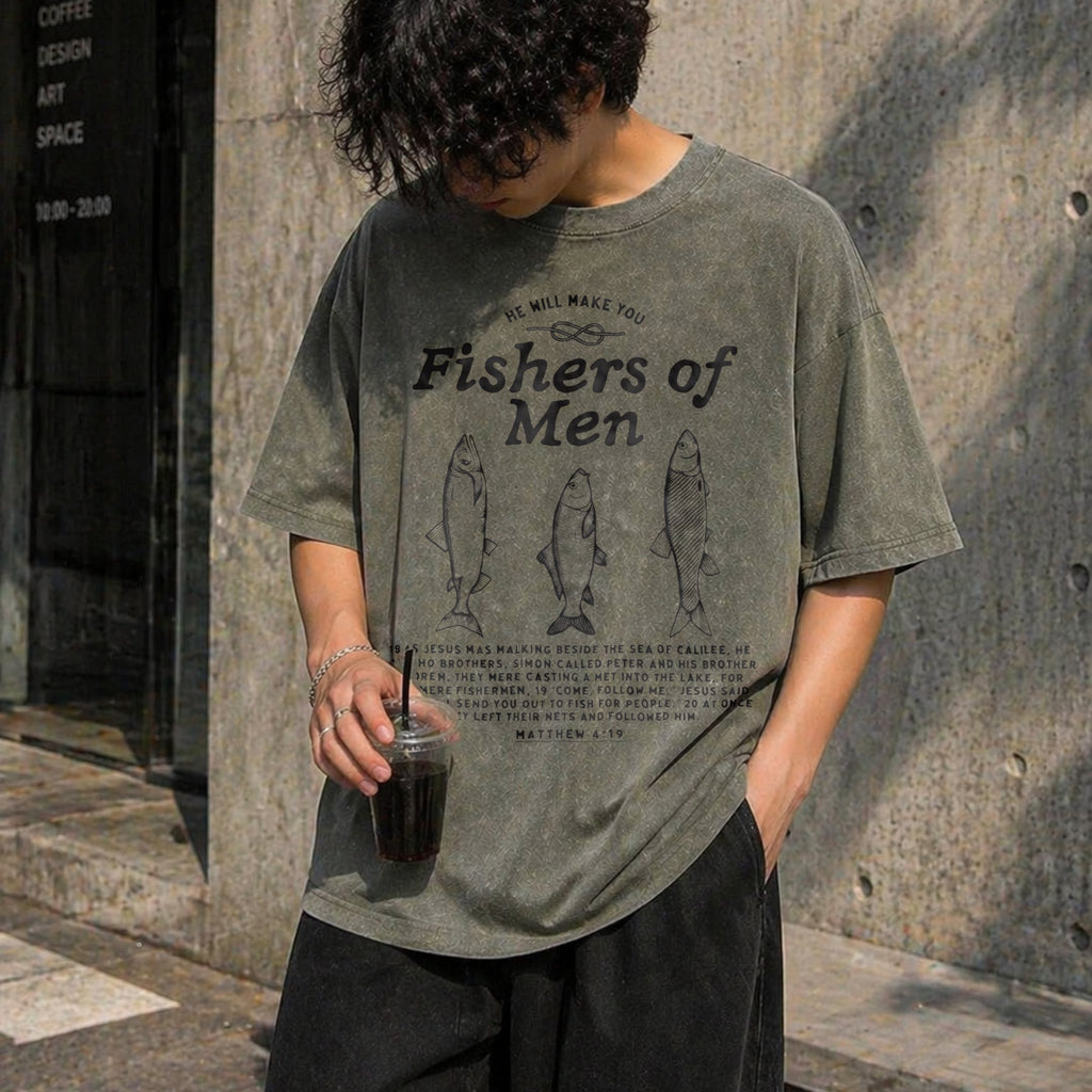 Fishers Of Christian - Vibrant Summer Vintage Washed T-Shirt product image 11