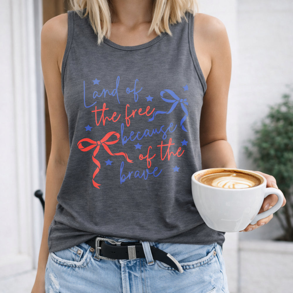 Land Of The Free Because Of The Brave Coquette Memorial Day Women's Tank Top