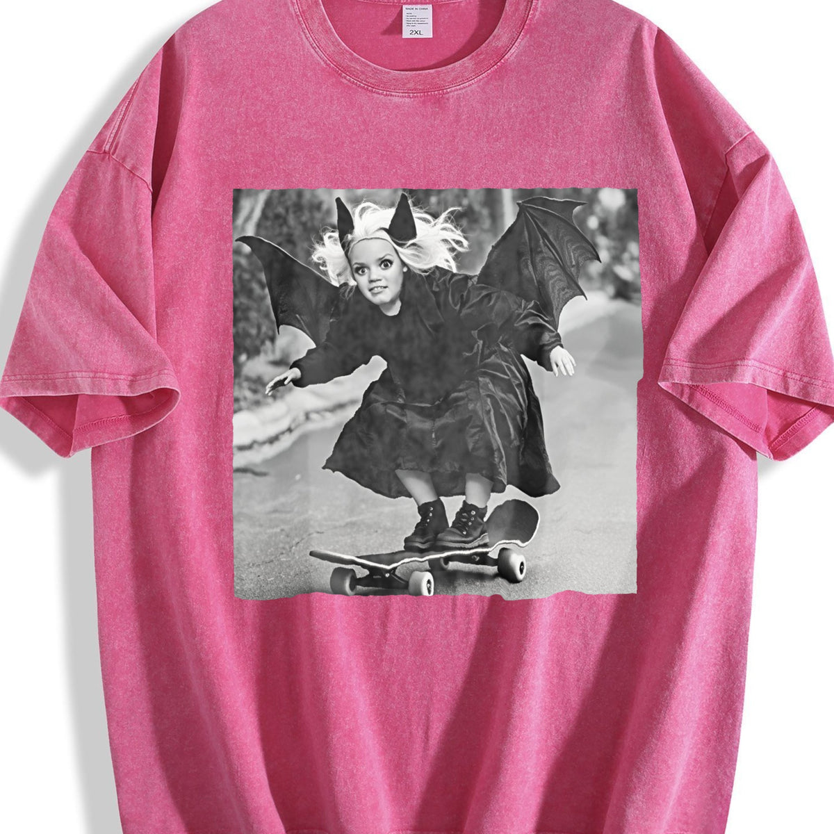 Gothic Doll Skateboarder Vintage Washed T-Shirt product image 7