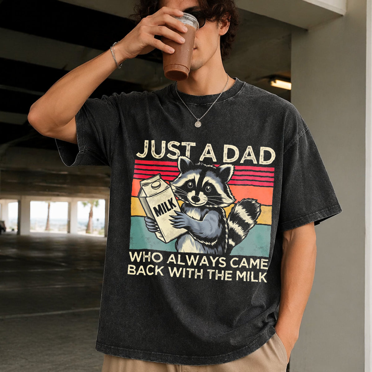 Just A Dad Who Always Came Back With The Milk Vintage product image 2