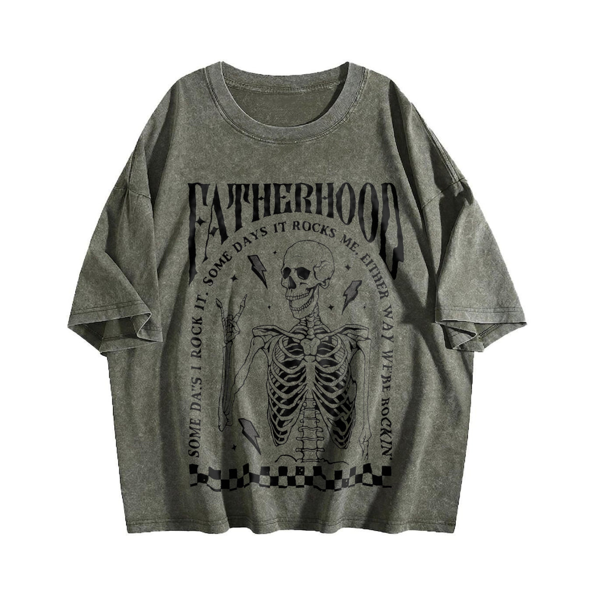Fatherhood Dad Funny Skeleton First Time Vintage Washed product image 4