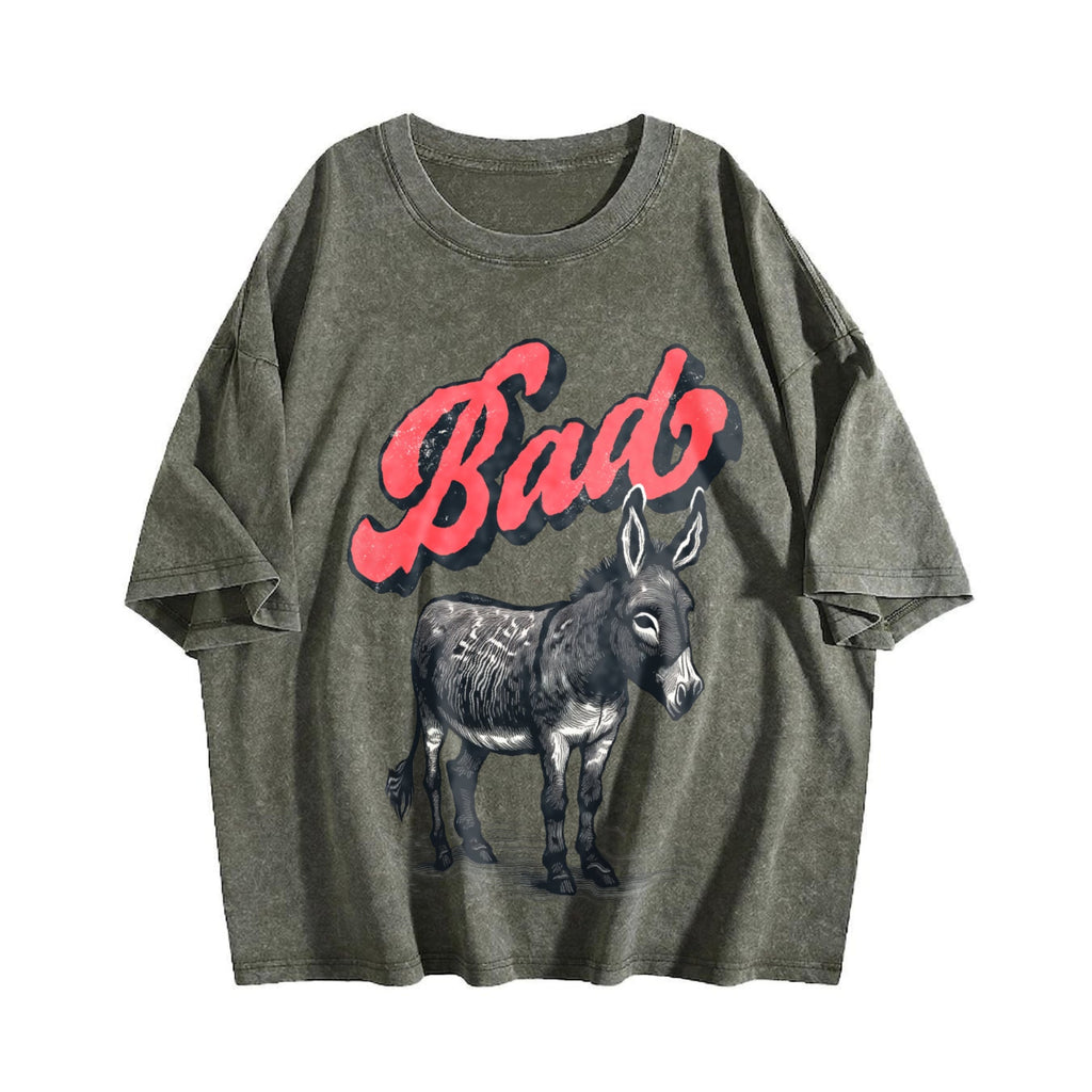 Funny Bad Ass Donkey 90s Vintage Washed T-Shirt product image 4