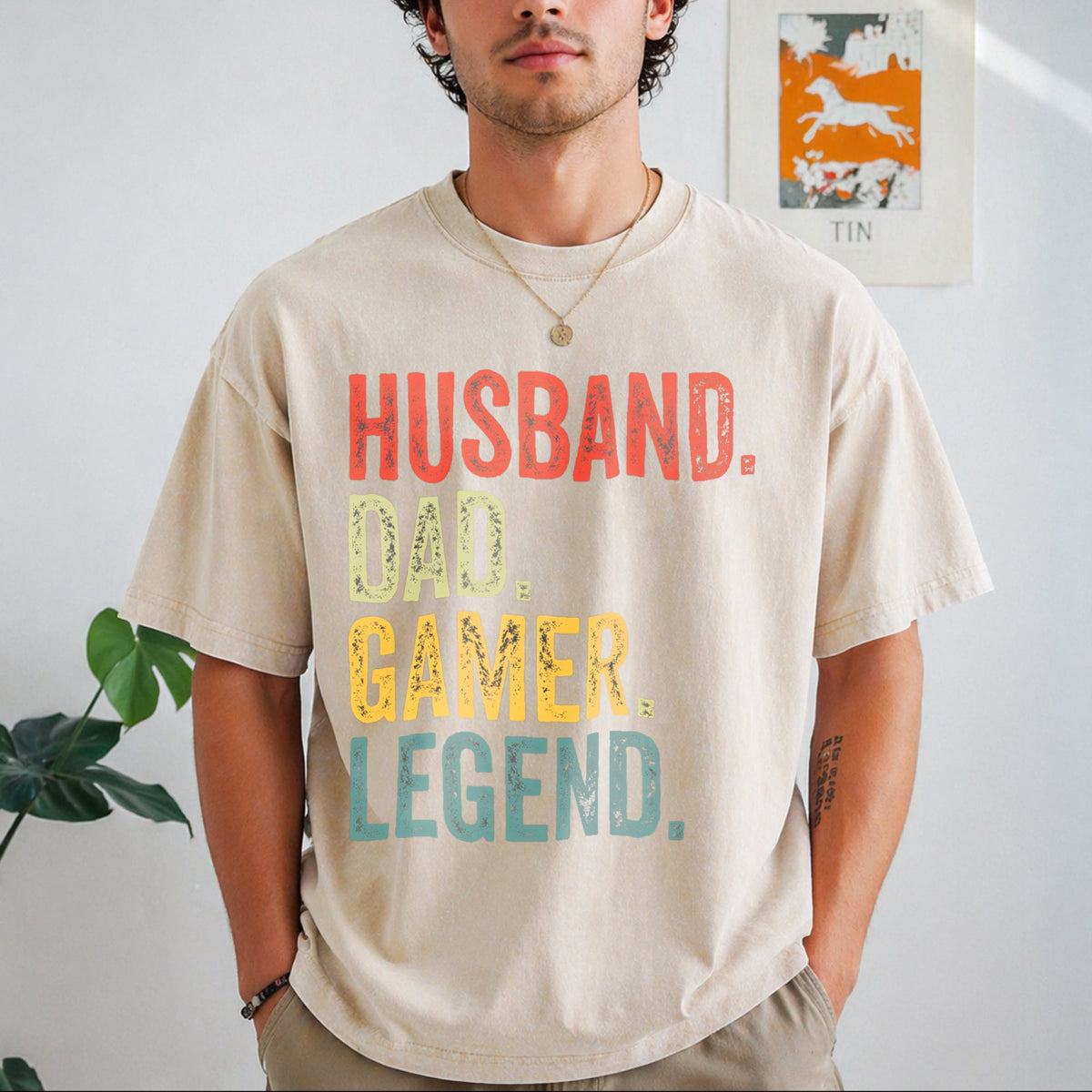 Gamer Dad Legend Vintage Washed T-Shirt product image 1