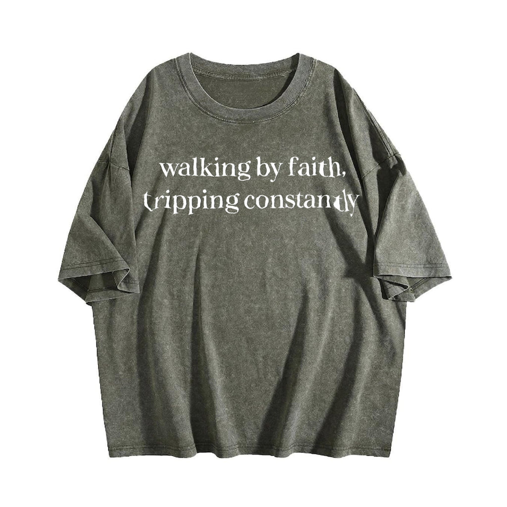Walking By Faith Tripping Constantly Vintage Washed T-Shirt product image 4