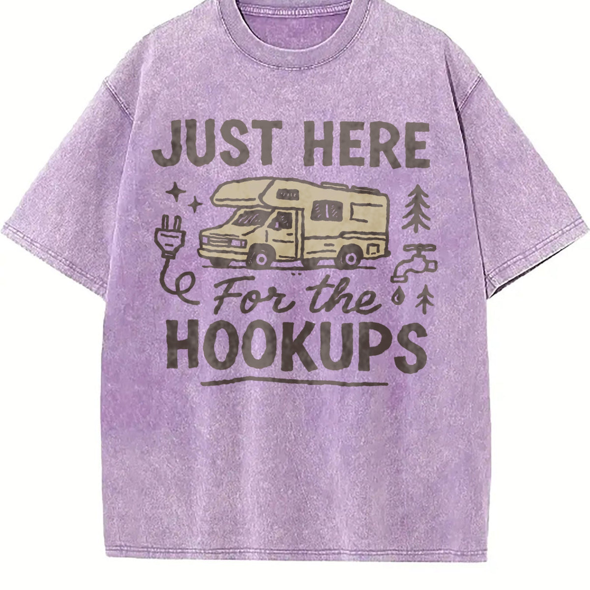Just Here For The Hookups Rv Vintage Washed T-Shirt product image 6