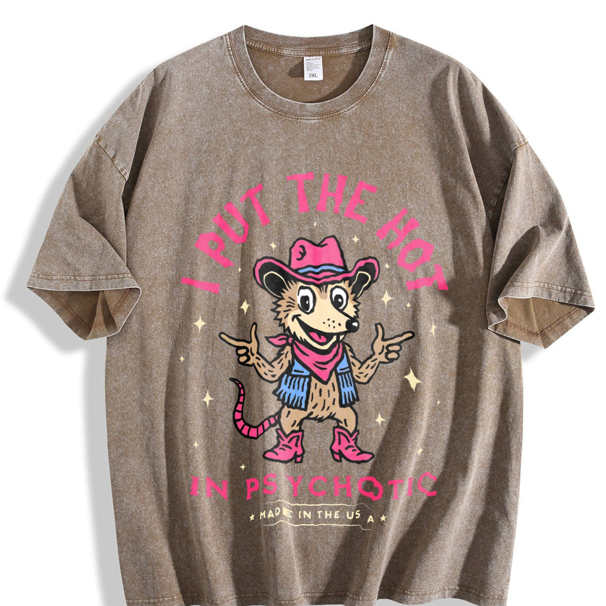I Put The Hot In Psychotic Funny Cowboy Opossum Vintage product image 3