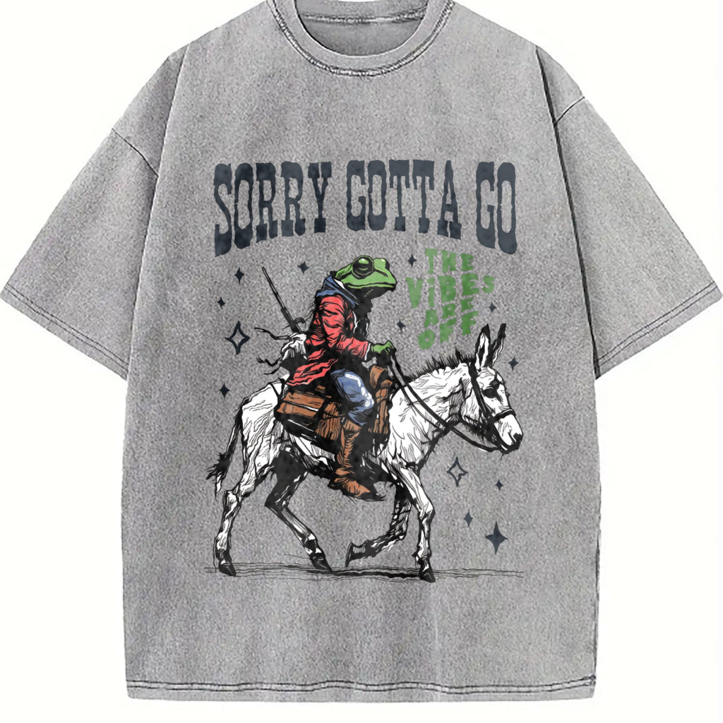 Funny Frog The Vibes Are Off 90s Vintage Washed T-Shirt product image 5