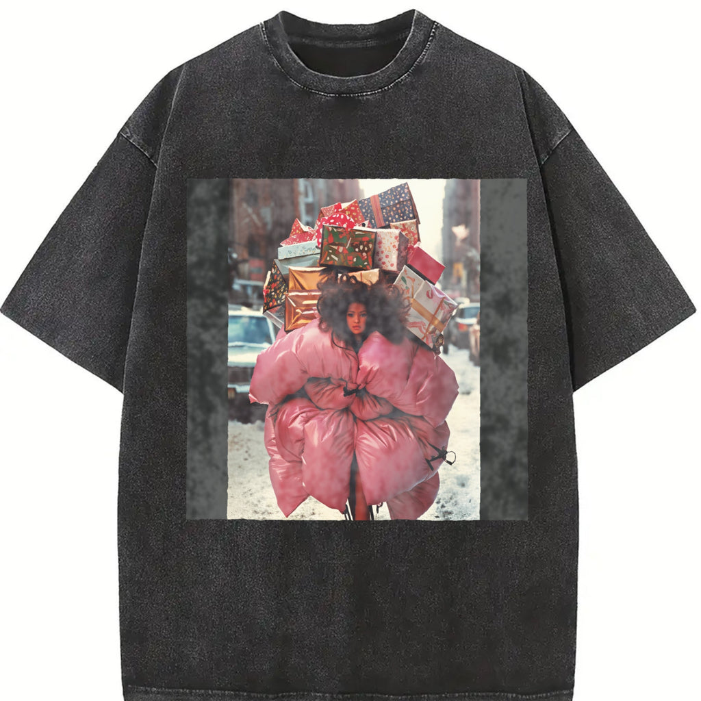 Doll with a Stack of Gifts Vintage Washed T-Shirt product image 2