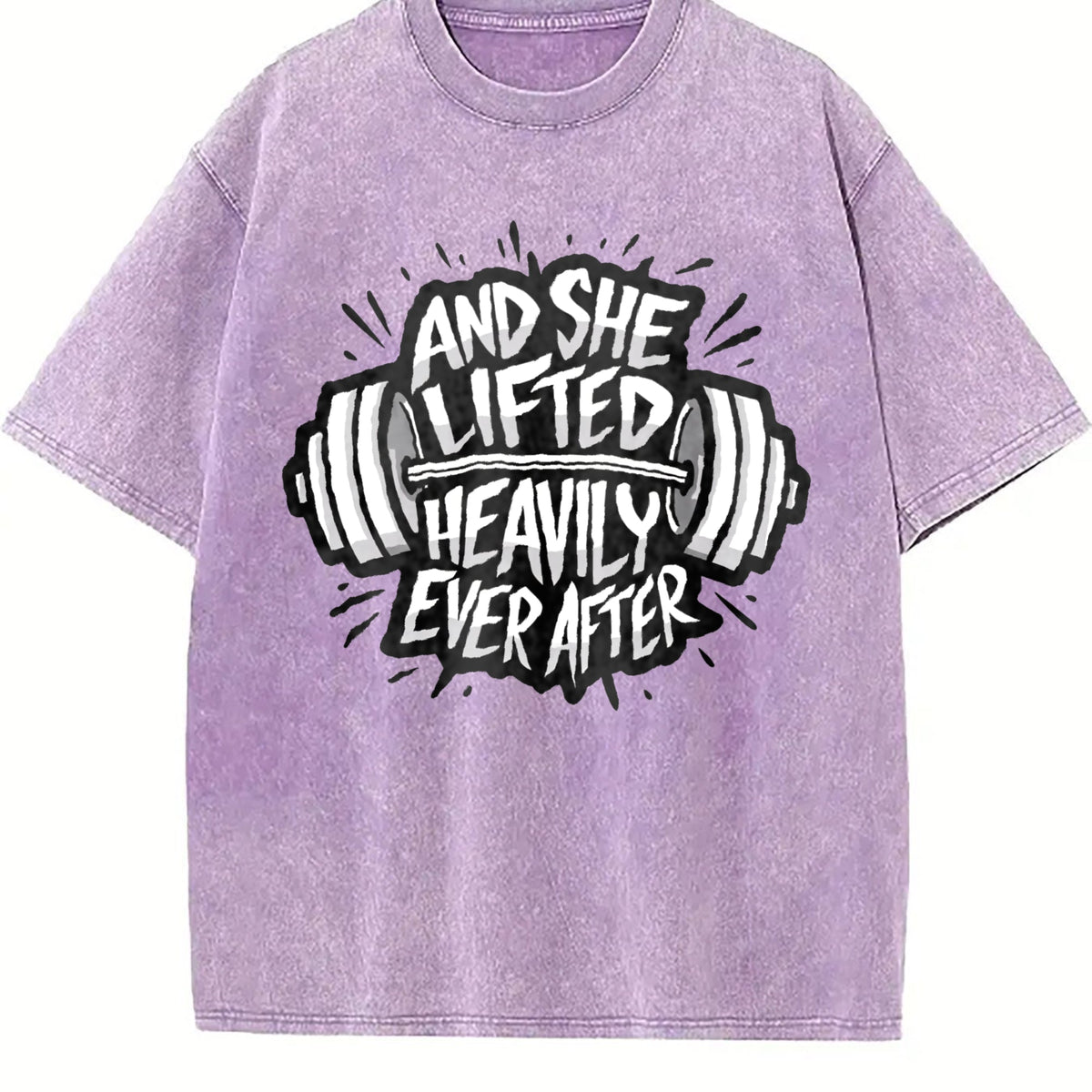 She Lifted Heavily Ever After Barbell Motivation Vintage product image 6