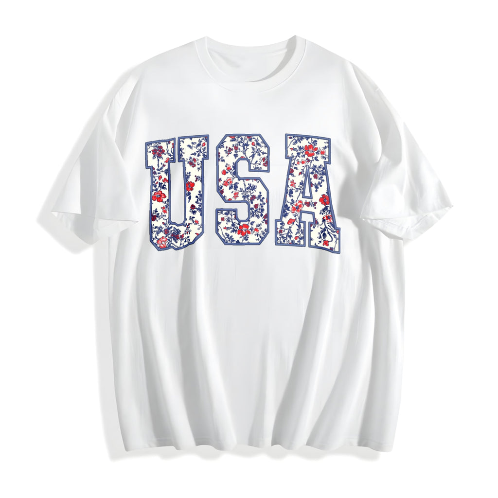 Floral USA Cotton T-Shirt product image 2