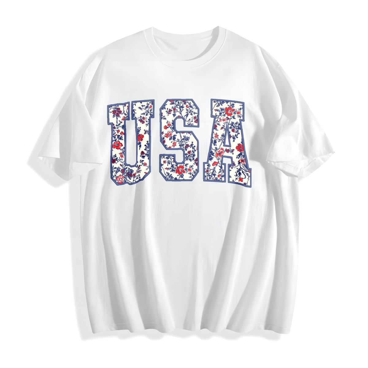 Floral USA Cotton T-Shirt product image 2