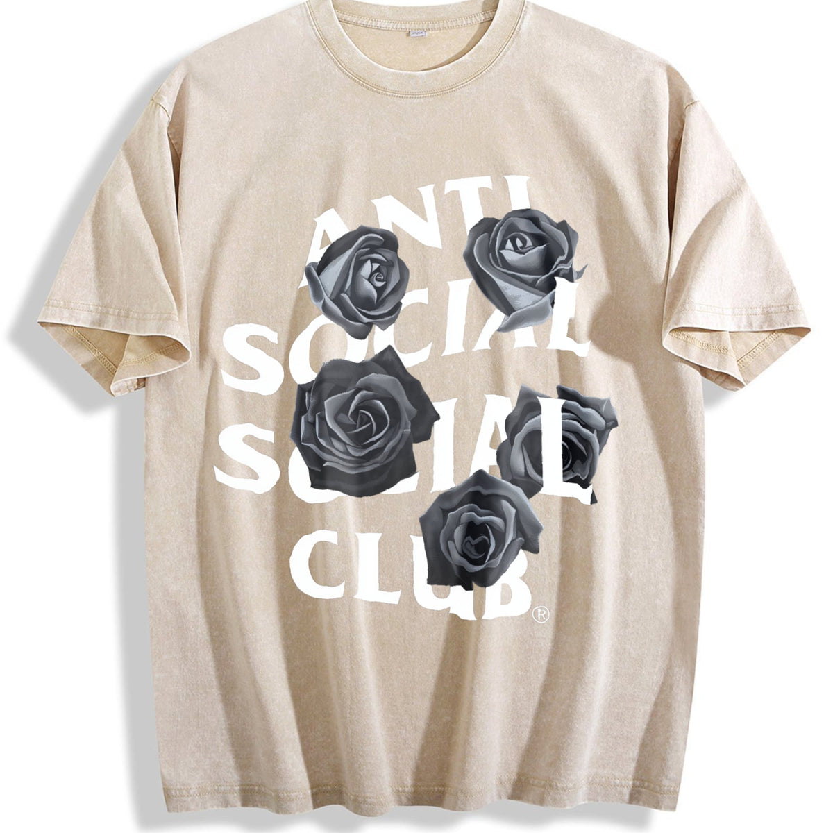 Anti Social Club Black Rose Vintage Washed T-Shirt product image 1