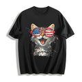 Funny Patriotic Cat Cotton T-Shirt product image 1