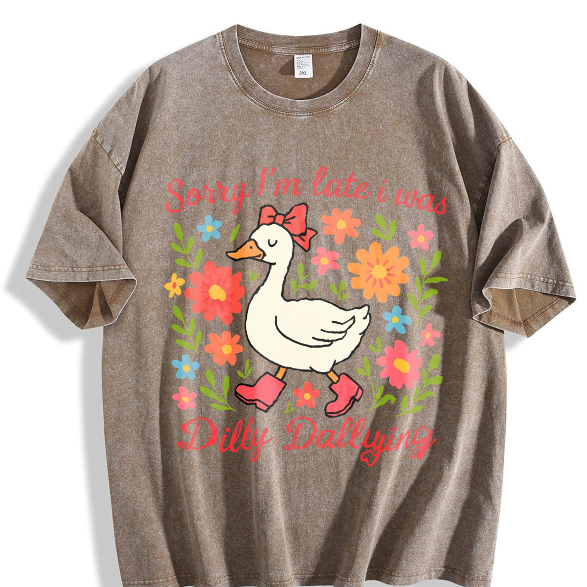 Late Duck Is Busy Vintage Washed T-Shirt product image 3