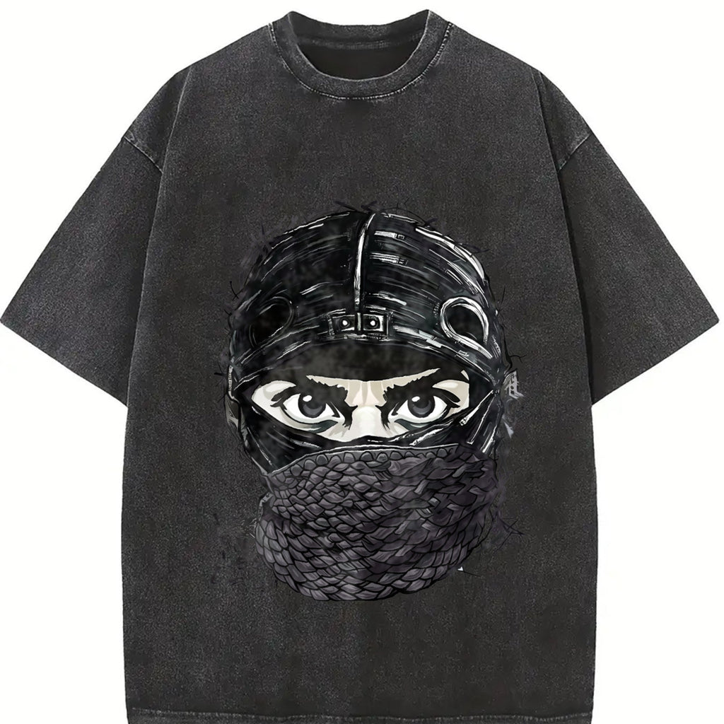 Masked Character N Letter Vintage Washed T-Shirt product image 2