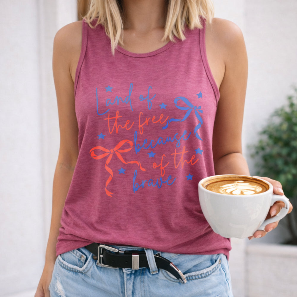Land Of The Free Because Of The Brave Coquette Memorial Day Women's Tank Top