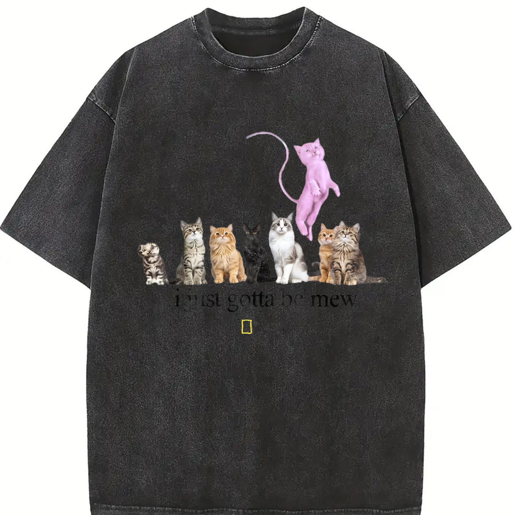 Cat I Just Gotta Be Mew Vintage Washed T-Shirt product image 2