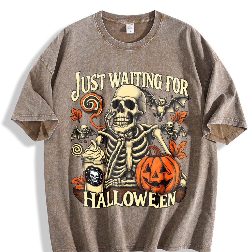 Just Waiting For Halloween Vintage Washed T-Shirt product image 3