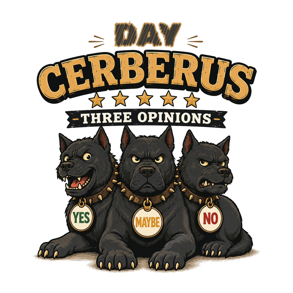 Day Cerberus Three Opinions Yes Maybe No