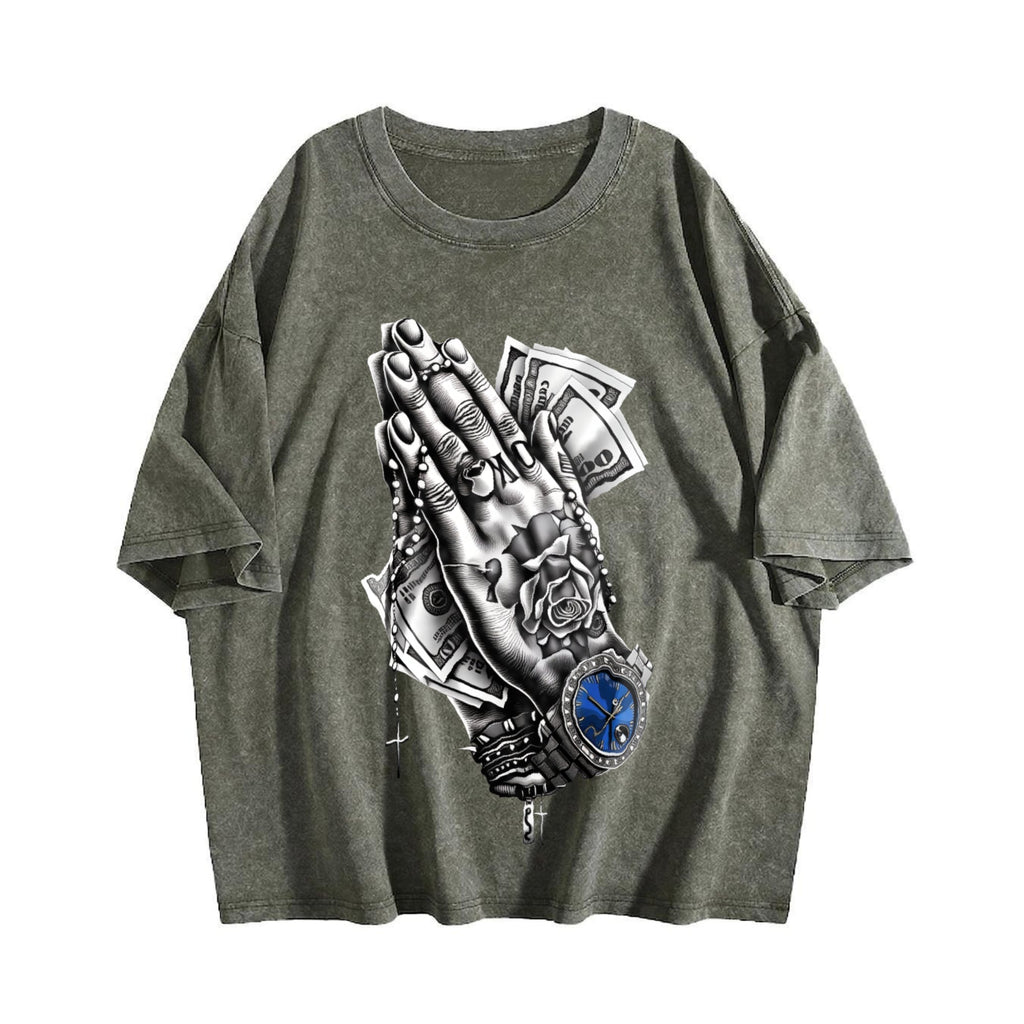 Charcoal Gray Dollar Bill Vintage Washed T-Shirt product image 4