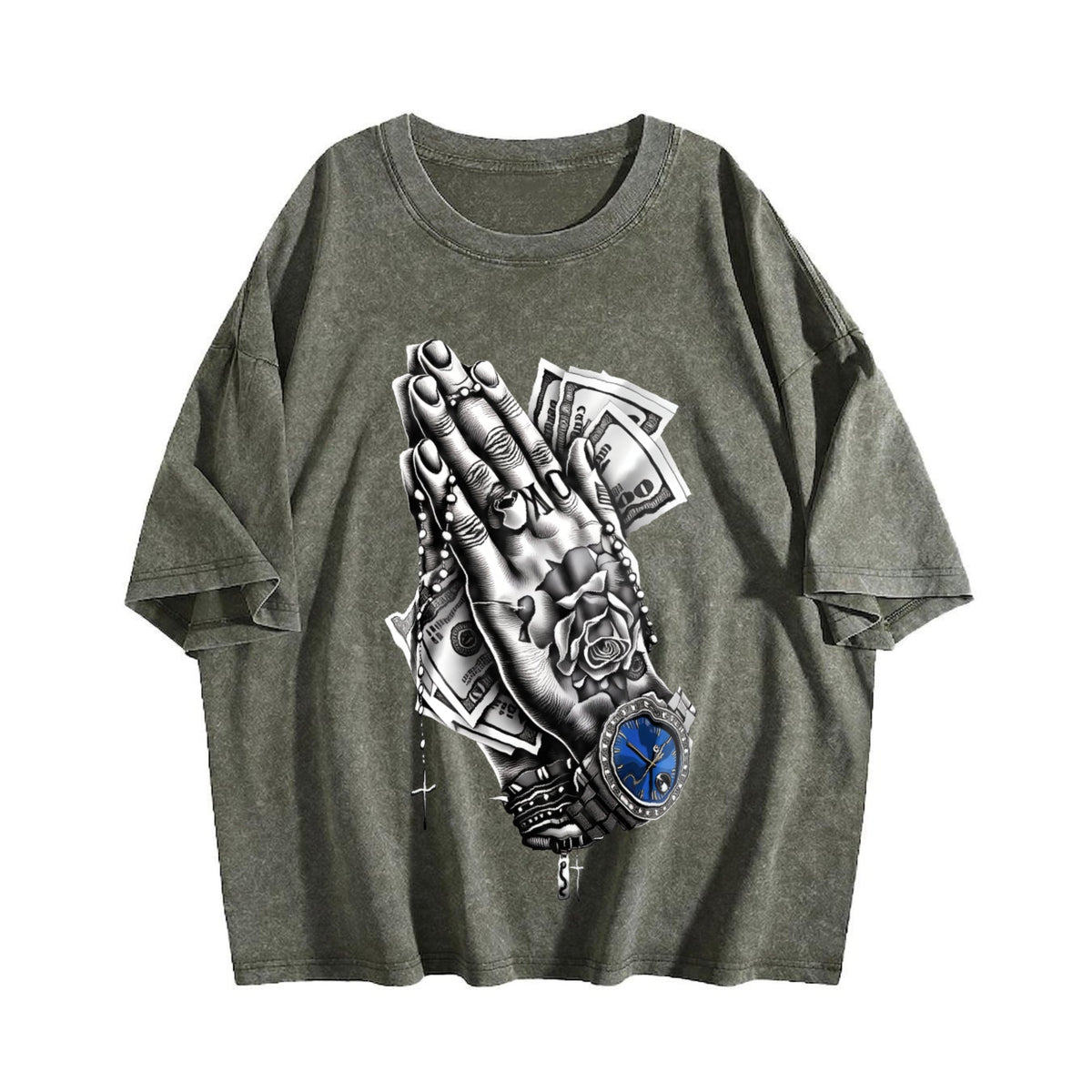 Charcoal Gray Dollar Bill Vintage Washed T-Shirt product image 4