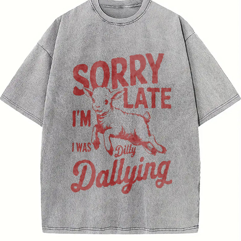 Sorry I'm Late I Was Dilly Dallying 90s Vintage Washed product image 5